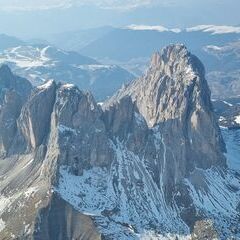 Flugwegposition um 15:08:56: Aufgenommen in der Nähe von 38031 Campitello di Fassa, Autonome Provinz Trient, Italien in 3635 Meter